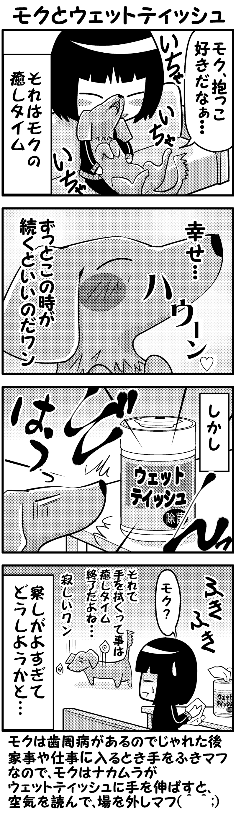 モクとウェットティッシュ